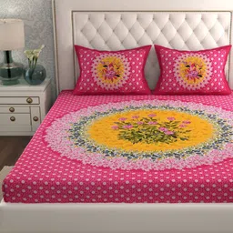 clothology 144 TC Cotton Double Printed Flat Bedsheet image 4