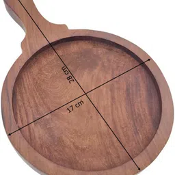hrb handicrfats Wooden Pizza Platter Round Serving Board Rustic Snack Tray Natural Wood Plate Tray Serving Set image 4