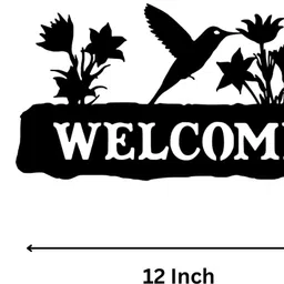 craflane Elegant Black MDF WELCOME Sign Wall Sticker for Door/Entryway Decor image 2