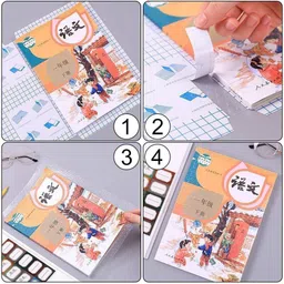 vendify 30 pcs Transparent Paper Sticker Self-Adhesive Book Cover for School Textbook Book Cover image 2