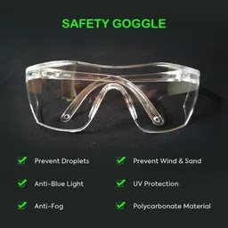 skylight Lightweight Goggles For Eye Safety Protection Reusable (Transparent | Free size | Unisex) Power Tool Safety Goggle image 4