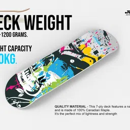 jaspo Zeta Fully Assembled, 7 Layer Canadian Maple Skateboard 31 inch x 8 inch Skateboard image 2