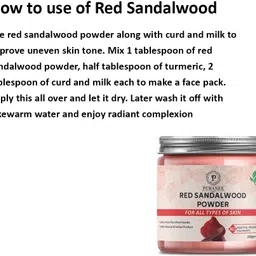 puranex 100% Pure & Natural Red Sandal Wood Powder For Removal of Sun Tan and Dullness,Gives Natural Soft, Reducing Blemishes and Treating Acne, Pinkish, Glowing & Shiny Skin (Skin & Face Care) 100 GM (Pack of 1) 100 GM Each image 2