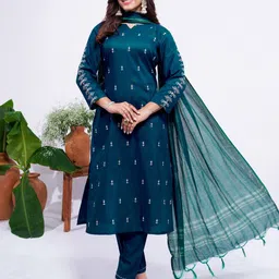 aradhna Women Cotton Rayon Kurta Pant Dupatta Set image 1