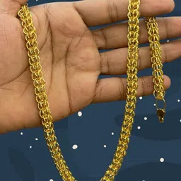 1gm gold plated High Quality Indian Polished chain men Gold-plated Plated Alloy Chain-image-67