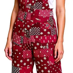 manu fashions Women Maroon Dungaree image 1