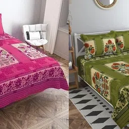 alcotex Cotton Double Flat 240 TC Abstract Bedsheet-picture-11