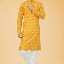 darkchill Men Printed Cotton Blend Straight Kurta image 5