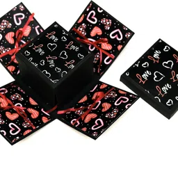 akshaj gifts 3 Layered Red Heart Explosion Chocolate Gift Box (without chocolate ) Greeting Card image 3