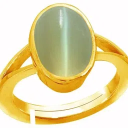 AMOGH JEWELS 5.25 - 6.25 RATTI CAT EYES (LAHSUNIYA STONE) 5 METAL ADJUSTABLE RING Cat's Eye Lumineux Uno ring-picture-24