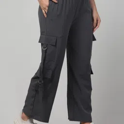 diamond ruby Women Solid Grey Track Pants image 5