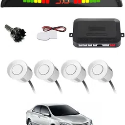 intenzo Universal 4 White Reverse Parking Sensor With LED Display For Cars-09 Safety of Passengers/Car One Alarm Kit-371 Parking Sensor image 1