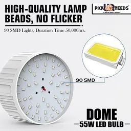 make ur wish AC Support 55 Watt High Brightness Bulb With 75 SMD LED B22 D 0 hrs Bulb Emergency Light image 4