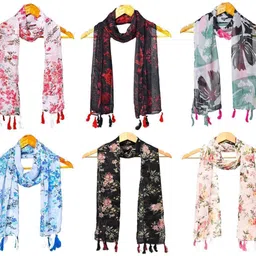 stolevilla Printed Chiffon Women Multicolor Scarf, Stole, Fancy Scarf-picture-26