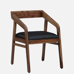 woodsworth from pepperfry Clint Sheesham Wood Arm Chair In Rustic Teak Finish image 5