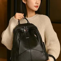 jaisom Small 15 L Backpack 15L Medium Classic Backpack Purse For Women| Women College & Travel Bag (Black)-picture-14