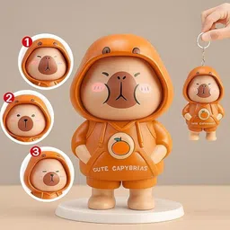 syshri 3D Cartoon Face Changing Key Holder|Funny Expression Toy Keychain for Bags K1 Key Chain image 3