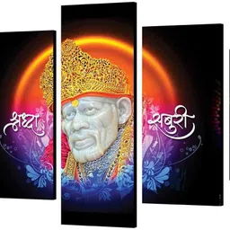 sndart (5P-9760) Sai Baba Home Decor 5 Panel MDF Digital Reprint 18 inch x 30 inch Painting-picture-21