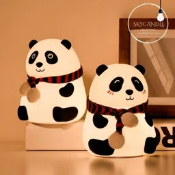jesal Cute Panda 7-Colors Light changing silicon toy, USB Rechargeable, toy for kids image 4