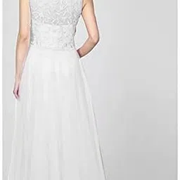 elitevibe Self Design Net Stitched Flared/A-line Gown image 2