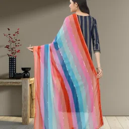 jayu Georgette Embroidered Multicolor Women Dupatta image 2