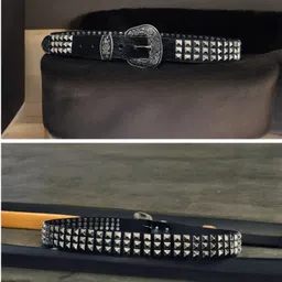 malikbelt Men & Women Casual, Evening, Party, Formal Black Genuine Leather Belt image 3