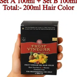 gleam soul Gel Based 200ml Hair Color in 2 Bottles Set A +Set B, Ammonia-Free, Long Lasting , Natural Black image 2