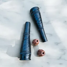 keshu handicraft Resuable Modern Fusion Chillum/Eco Friendly Chillum With Gitti Terracotta Outside Fitting Hookah Mouth Tip image 4