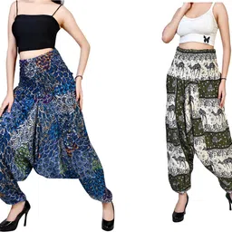 fusfus Printed Rayon Women Harem Pants-picture-11
