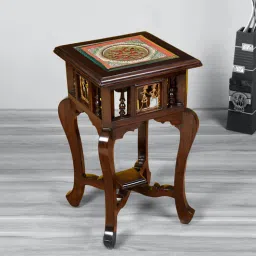 mudramark from pepperfry Karma Teak Wood End Table in Walnut Finish-picture-37