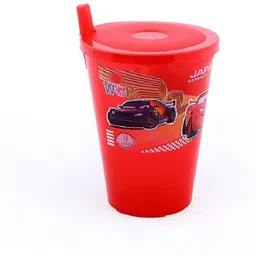 puthak Plastic Sipper Glass with Straw and Lid - Pack of 2 image 2