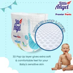 little angel Premier Baby Diaper Pants (3x 28 Pcs) - M image 3