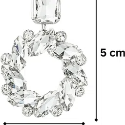 royal vibis AD EARRING Crystal Alloy Chandbali Earring image 4