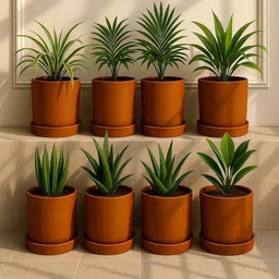 the handicraftian 8 Pcs Red Terracotta 4 Inchs Planters image 1