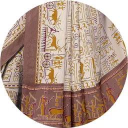 mirchi fashion Printed, Animal Print Daily Wear Chiffon, Georgette Saree image 5