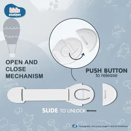 kids station Made in India Nylon Strap Baby Safety Locks for Kids for Drawer, Furniture image 4