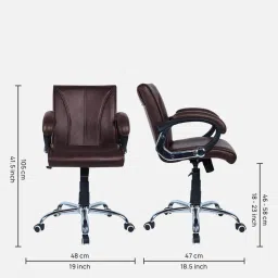 furniturstation Liieancoinn Mid Back Executive Chair In Brown Colour image 2
