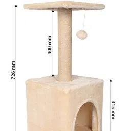 wudyhub Cat Activity Tree and Scratching Post, Carpeted Natural Sisal Tower Free Standing Cat Tree image 2