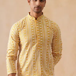 jompers Men Embroidered Silk Blend Straight Kurta-picture-14
