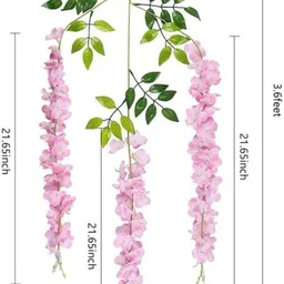 sheux Pink Westeria Artificial Flower image 3