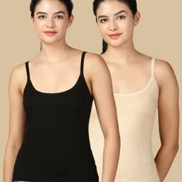 lux cozi Women Black, Beige Camisole-picture-18