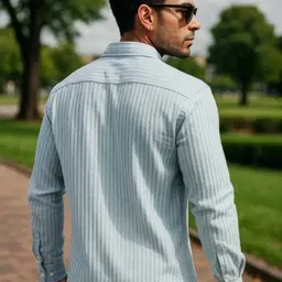 solbiza Men Regular Fit Striped Slim Collar Casual Shirt image 2