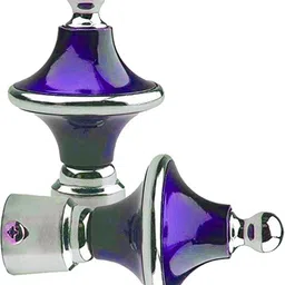 crezx Blue, Silver Rod Rail Bracket, Curtain Knobs, Curtain Hooks, Tassels, Curtain Rods Metal image 2