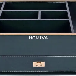 HOMIVA Elegant Leatherette Table Organizer Tray Serving Set-picture-22