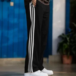 culish Men Striped Black Track Pants image 3