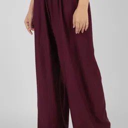 go gazab Women Regular Fit Brown Viscose Rayon Trousers image 3