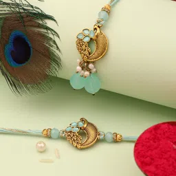 the purple tree Bhaiya Bhabhi R179 Kundan Rakhi Set-picture-25