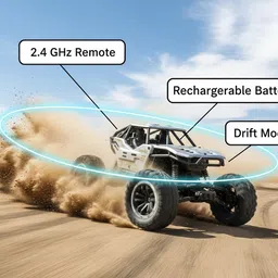 fanseekart 360° Rotation Monster Stunt Car | Remote Control with Mist Spray image 2