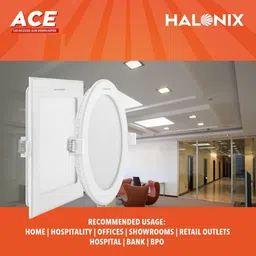 halonix Ace 12-watt Round Led recessed slim downlighter 3000K Yellow light Pack 2 Recessed Ceiling Lamp image 4
