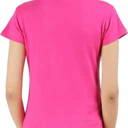 ap'pulse Pack of 2 Women Solid V Neck Pure Cotton Pink, Grey T-Shirt image 3